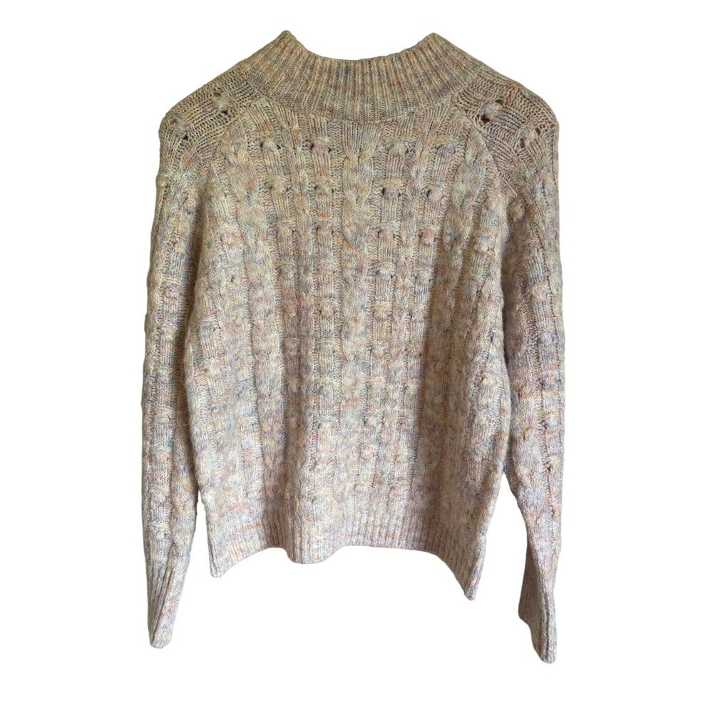 Heartloom Pale Pink Mock Neck Pullover Sweater Size Medium Acrylic